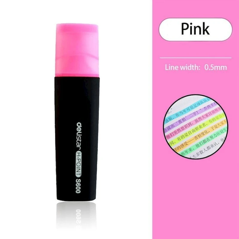 Маркер текстовыделитель Deli H-POINT, розовый Маркер текстовыделитель Deli H-POINT, розовый