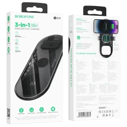 Беспроводное зарядное устройство Borofone BQ19 3 в 1 Black Беспроводное зарядное устройство Borofone BQ19 3 в 1 Black