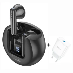 Беспроводные наушники Hoco EW32 Black + подарок адаптер Hoco C104A White
