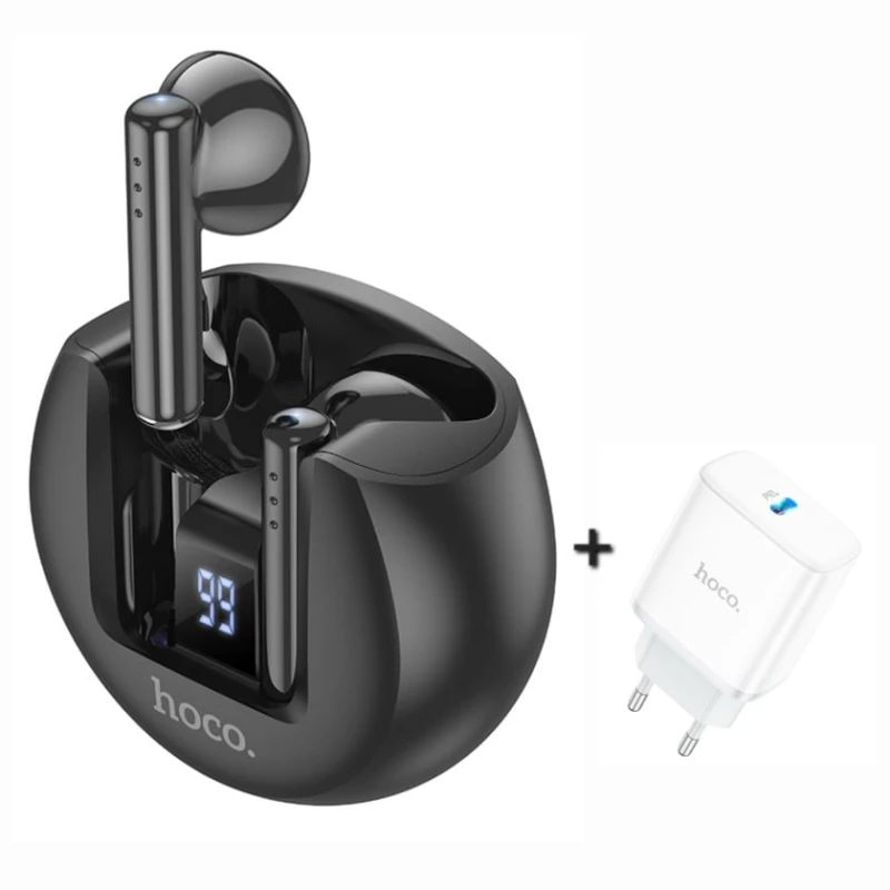 Беспроводные наушники Hoco EW32 Black + подарок адаптер Hoco C104A White Беспроводные наушники Hoco EW32 Black + подарок адаптер Hoco C104A White