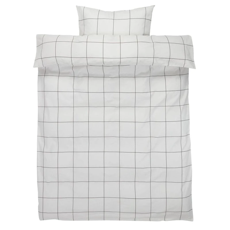 Комплект постельного белья JYSK Crista, пододеяльник 140x200, наволочка 50x70, полутораспальный, хлопок, белый Комплект постельного белья JYSK Crista, пододеяльник 140x200, наволочка 50x70, полутораспальный, хлопок, белый