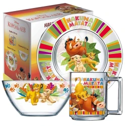 Qab-qacaq dəsti Осз Disney Kral Şir şüşə, 3 parça