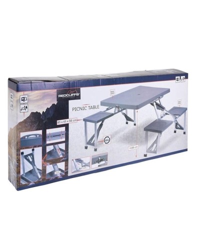 Seyr üçün yığılan masa Koopman 84х66х134 sm, PVC/alüminium, boz