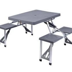 Складной стол Koopman для пикника 84х66х134 см, ПВХ/алюминий, серый Складной стол Koopman для пикника 84х66х134 см, ПВХ/алюминий, серый