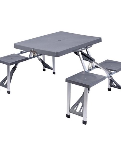Seyr üçün yığılan masa Koopman 84х66х134 sm, PVC/alüminium, boz