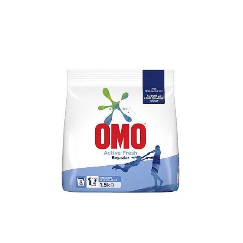 Yuyucu toz OMO Matic Active Fresh, ağ paltarlar üçün, 1.5 kq