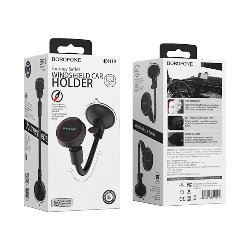 Автомобильный держатель для телефона Borofone Journey BH18, Черный Автомобильный держатель для телефона Borofone Journey BH18, Черный