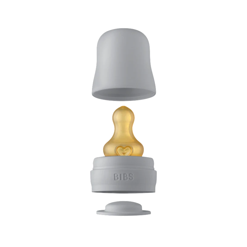 Бутылочка для кормления BIBS Baby Bottle Complete Set 0+ месяцев, 225 мл, стекло/латекс, серая (5713795238699)