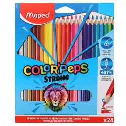 Набор цветных карандашей Maped Color'Peps Strong, трехгранный, 24 шт Набор цветных карандашей Maped Color'Peps Strong, трехгранный, 24 шт