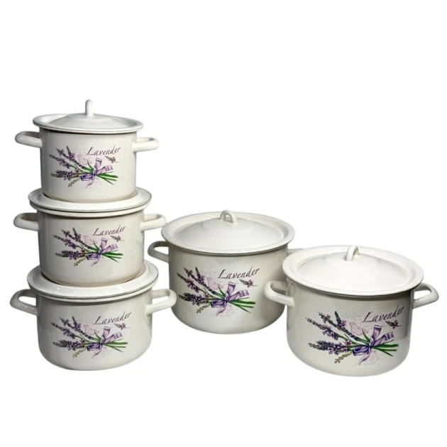 Набор кастрюль 2400000048251_lavandadest, эмаль, белый, 5 шт