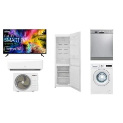 Набор приданого Combo 1 (Холодильник Regal 379W + Стиральная машина Regal 7454 W + Посудомоечная машина Regal Y 25 X + Кондиционер Konka KAC-12GHA-P100 + Телевизор Alneo 43FHD2024)