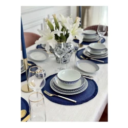 Сервиз обеденный Kutahya Porselen Cool Gold ZG26YT60112475, 26 предмета, на 6 персон, фарфор, белый/синий Сервиз обеденный Kutahya Porselen Cool Gold ZG26YT60112475, 26 предмета, на 6 персон, фарфор, белый/синий