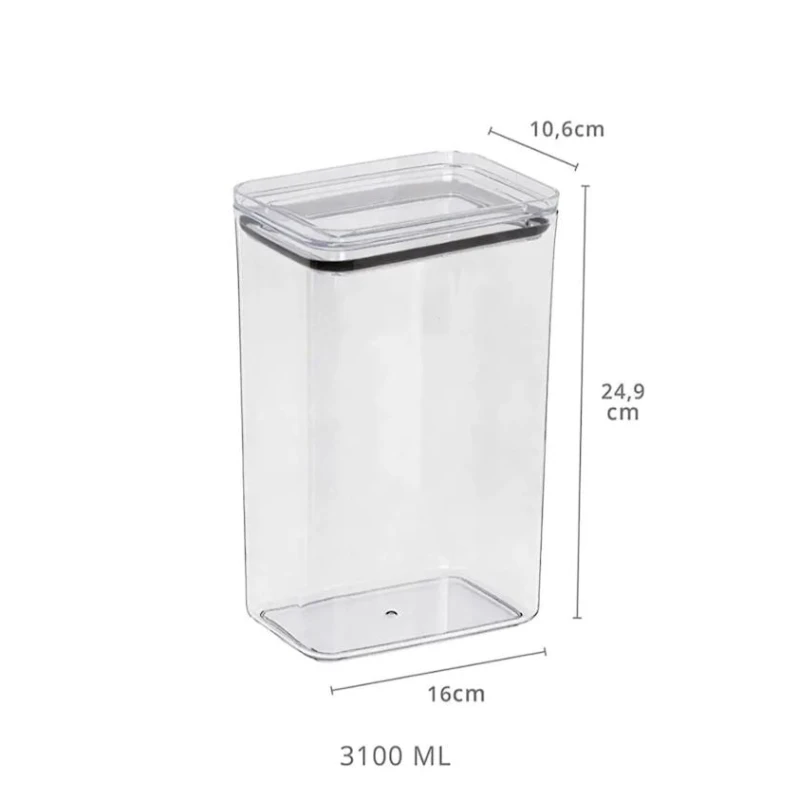 Səpələnən məhsullar üçün banka 14603, plastik, şəffaf, 3100 ml