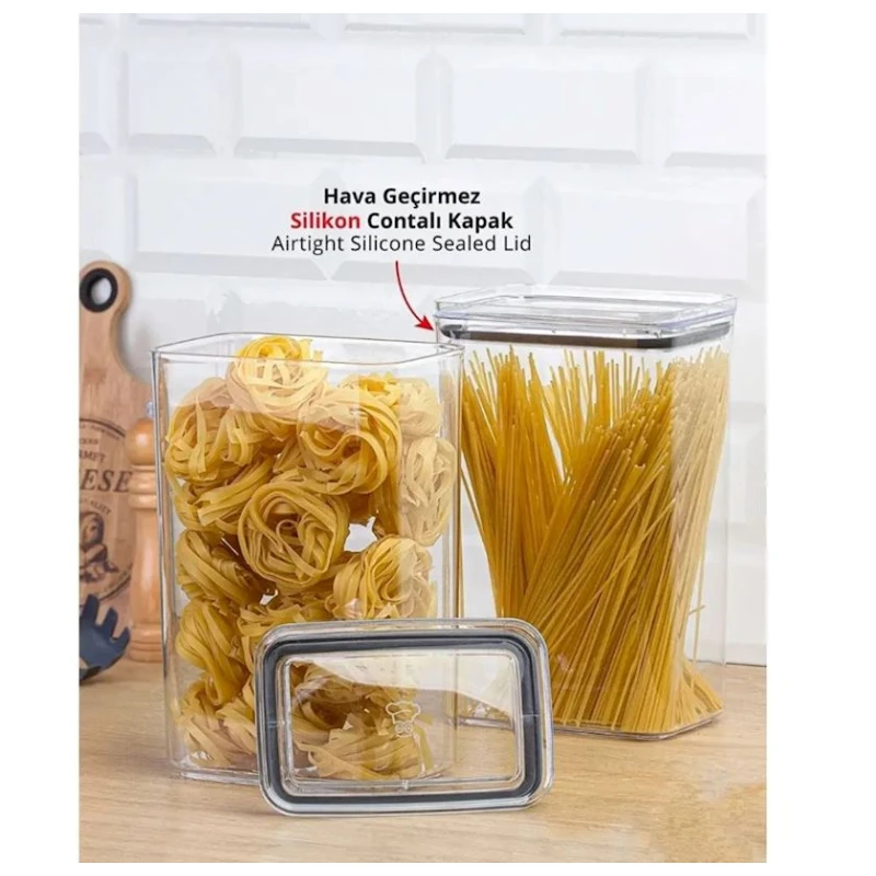 Səpələnən məhsullar üçün banka 14603, plastik, şəffaf, 3100 ml