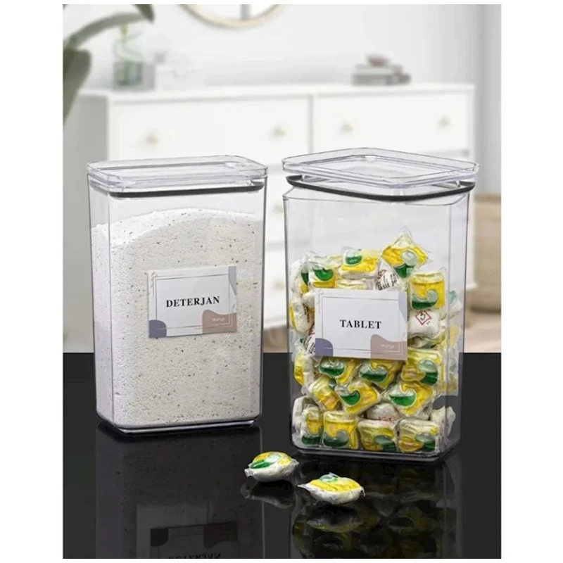 Səpələnən məhsullar üçün banka 14603, plastik, şəffaf, 3100 ml