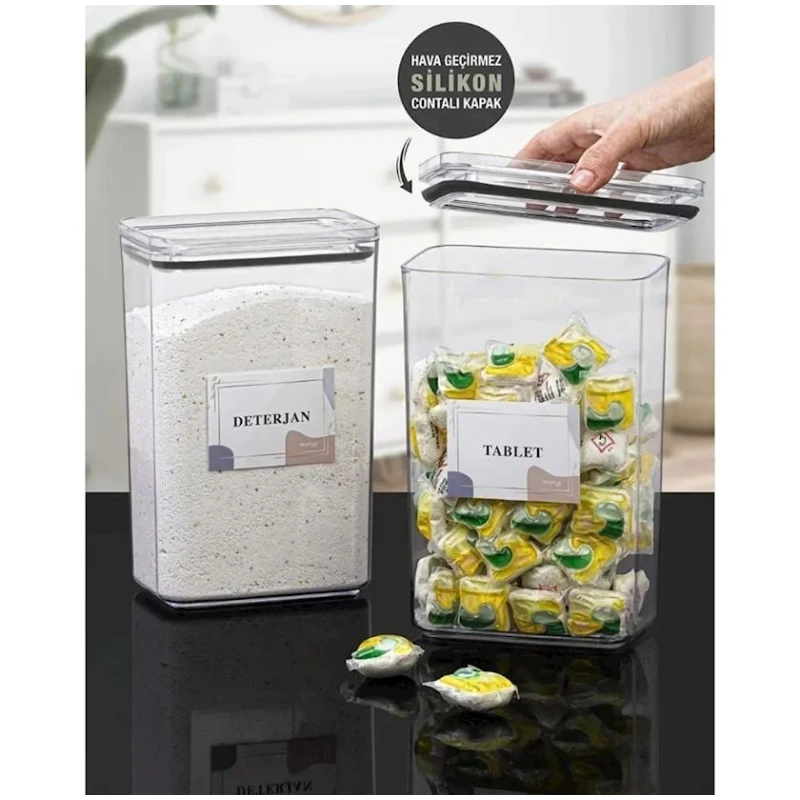 Səpələnən məhsullar üçün banka 14603, plastik, şəffaf, 3100 ml