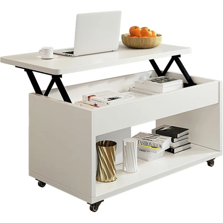 Журнальный стол Art_80, ламинат, белый, 50/70x100x50 см Журнальный стол Art_80, ламинат, белый, 50/70x100x50 см