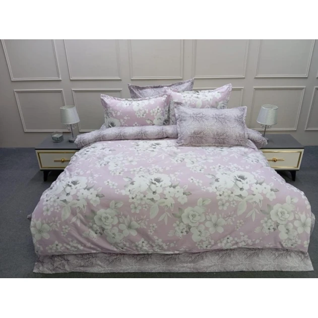 Yataq dəsti FS-492, yorğan üzü 200x220 sm, mələfə 220x240 sm, yastıq üzü 50x70 sm 2 əd, ikinəfərlik, çəhrayı