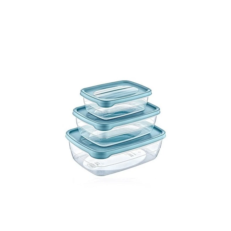 Набор контейнеров для хранения продуктов Hobby Life 021010, 3 шт, 14.3x20x6.7 см, пластик, с крышкой, в ассортименте