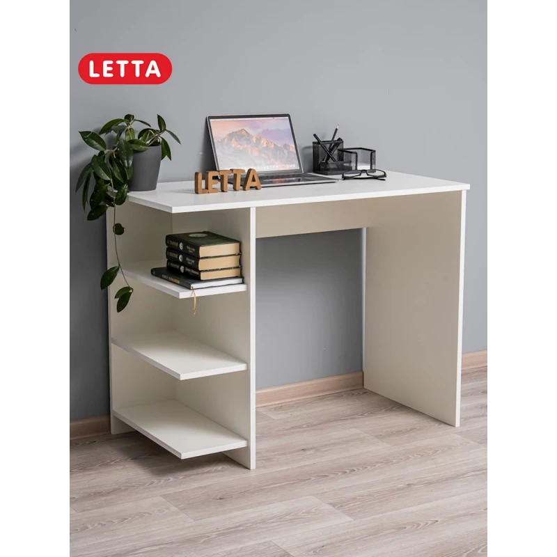 Письменный стол Letta Light White, 100х55х76 см, ЛДСП, белый