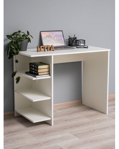 Yazı masası Letta Light White, 100х55х76 sm, LDSP, ağ