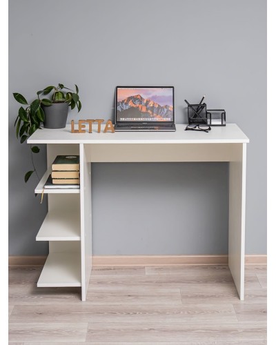 Yazı masası Letta Light White, 100х55х76 sm, LDSP, ağ
