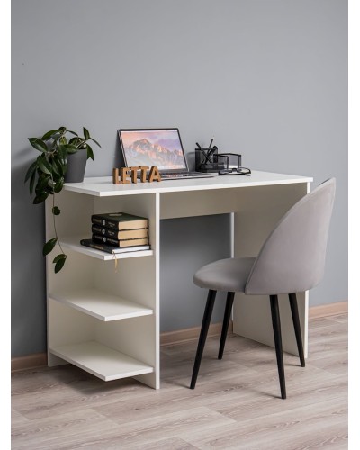 Yazı masası Letta Light White, 100х55х76 sm, LDSP, ağ