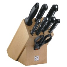 Bıçaq dəsti Zwilling Twin Gourmet 316650000, paslanmayan polad/plastik, qara, tiyə 10/13/14/15/20 sm, 9 əd