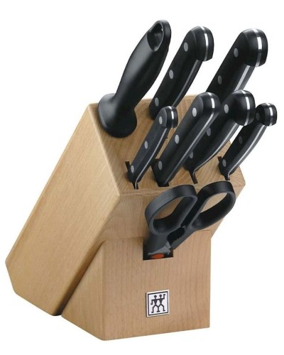 Bıçaq dəsti Zwilling Twin Gourmet 316650000, paslanmayan polad/plastik, qara, tiyə 10/13/14/15/20 sm, 9 əd