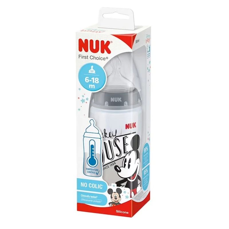 Qidalanma üçün qab Nuk First Choice+ Mickey Mouse, 6-18 ay, 300 ml, ölçü M, məhsul çeşiddə Qidalanma üçün qab Nuk First Choice+ Mickey Mouse, 6-18 ay, 300 ml, ölçü M, məhsul çeşiddə