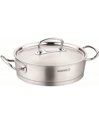 Tava Korkmaz Proline Sautepan A1172 24x7sm/3.1lt., Material: paslanmayan polad