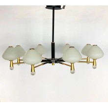 Asma çılçıraq LED 8695-8, 8 lampalı, qara/qızılı, 64W, 3000K - LED 8695-8