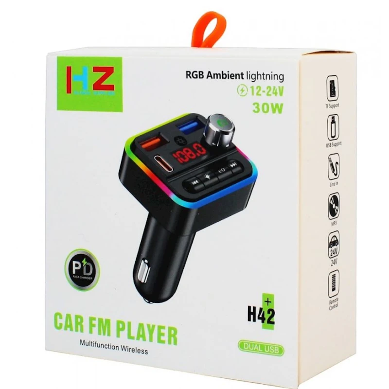Автомобильный FM трансмиттер HZ H42 Black