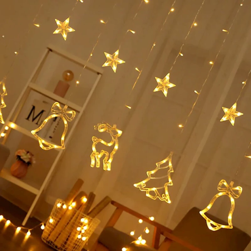 Yeni il üçün işıq diodlu hörüklər, qızılı