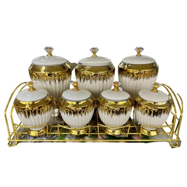 Ədviyyat qabı dəsti sweet-maxi 15-2328, ağ, 7 əd