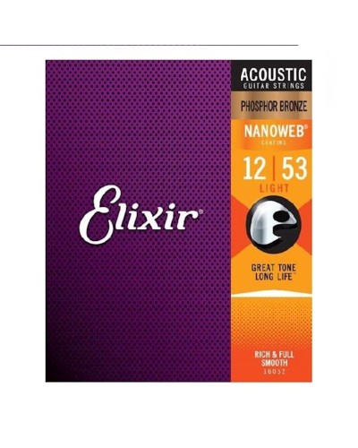 Akustik gitara simləri Elixir Nanoweb 12/53
