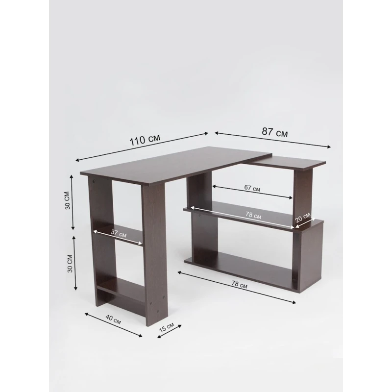 Компьютерный стол Letta ЛДСП, коричневый, 62х40х110 см