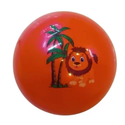 Надувной мяч 016612SH с принтом льва, красный Надувной мяч 016612SH с принтом льва, красный