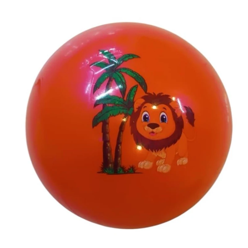 Надувной мяч 016612SH с принтом льва, красный Надувной мяч 016612SH с принтом льва, красный