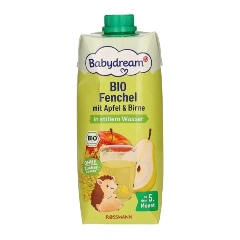 Детский морс Babydream Bio Fenchel mit Apfel & Birne in stillem Wasser, 5+ месяцев, 500 мл Детский морс Babydream Bio Fenchel mit Apfel & Birne in stillem Wasser, 5+ месяцев, 500 мл