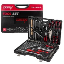 Alətlər dəsti Disen DS41421-5, 142 hissə, 1/4'' 3/8'' 1/2'' (6-hr), 4-32mm