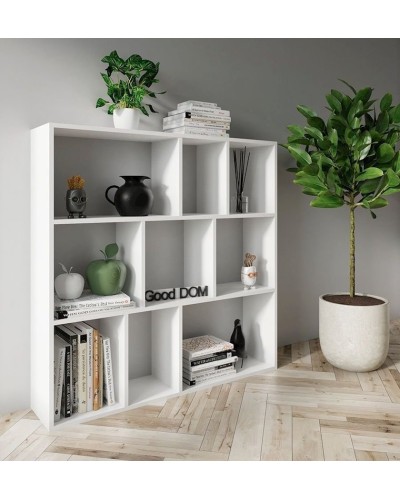 Stellaj 3563_StellajBooKubWhite, 110x110x24 sm, LDSP, ağ