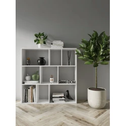 Стеллаж 3563_StellajBooKubWhite, 110x110x24 см, ЛДСП, белый