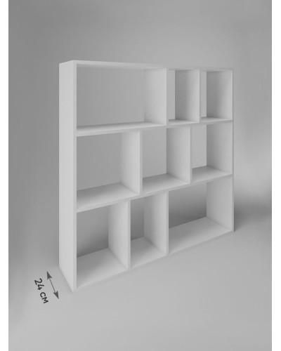 Stellaj 3563_StellajBooKubWhite, 110x110x24 sm, LDSP, ağ