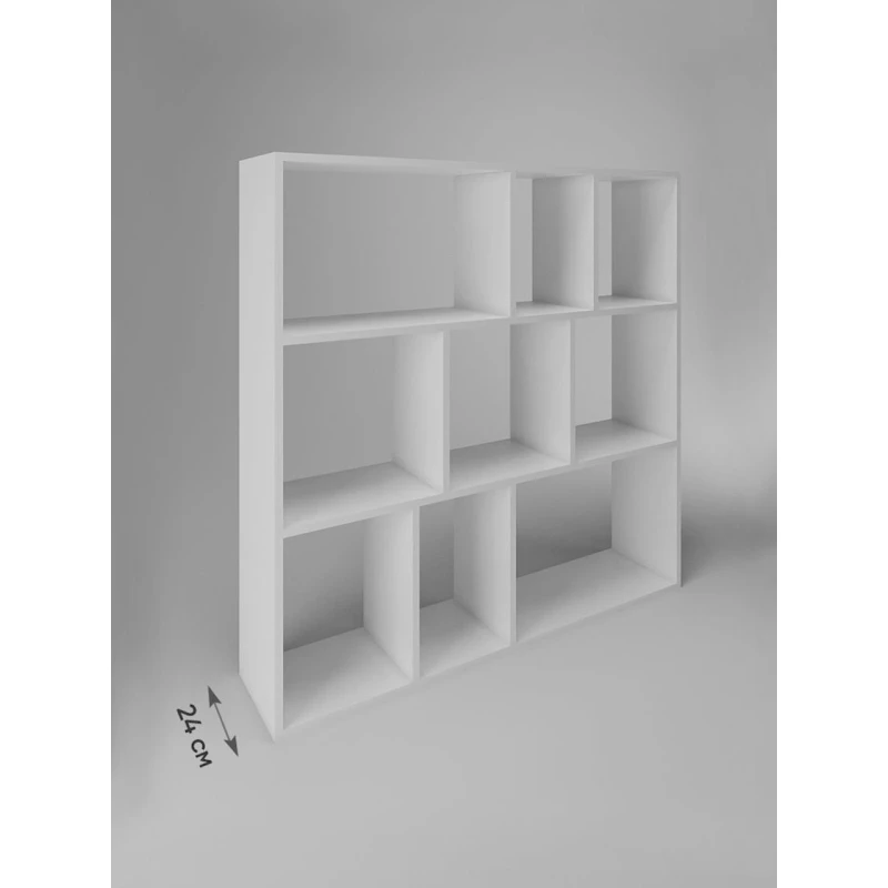 Стеллаж 3563_StellajBooKubWhite, 110x110x24 см, ЛДСП, белый