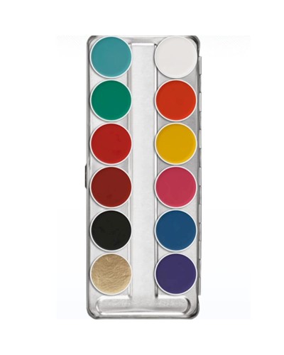 Akvaqrim palitrada Kryolan Aquacolor 01104 FP, 12 rəng, 40 ml