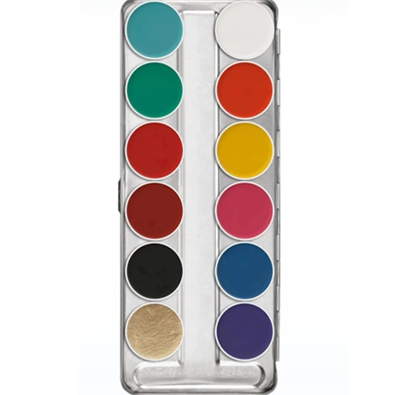 Аквагрим в палитре Kryolan Aquacolor 01104 FP, 12 цветов, 40 мл