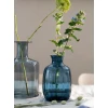 Ваза IKEA Tonsatta, стекло, синяя, 21 см