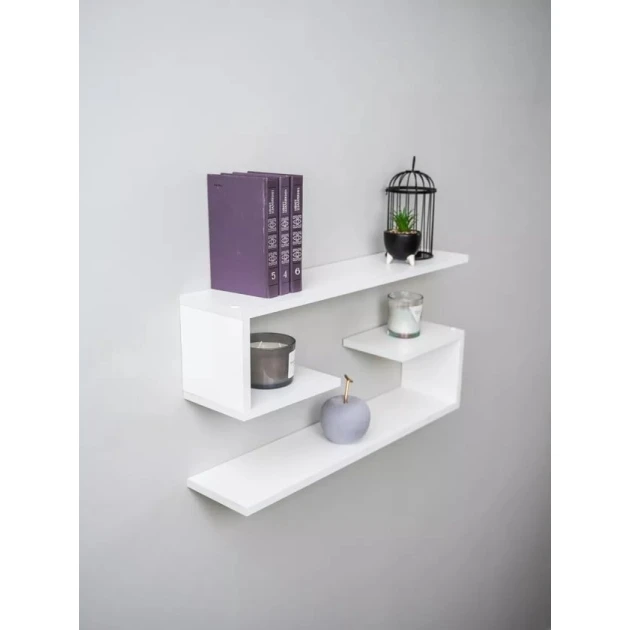 Настенная полка Art Mebel 154, ламинат, 40х70х16 см, белая