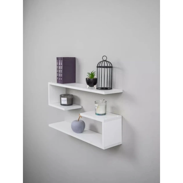 Настенная полка Art Mebel 154, ламинат, 40х70х16 см, белая